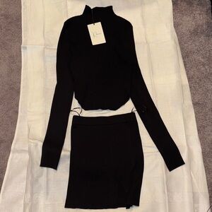 Chic Black Skirt Set by Khaas